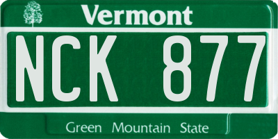VT license plate NCK877