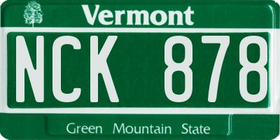 VT license plate NCK878