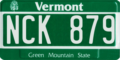 VT license plate NCK879