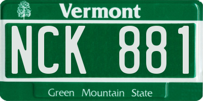 VT license plate NCK881