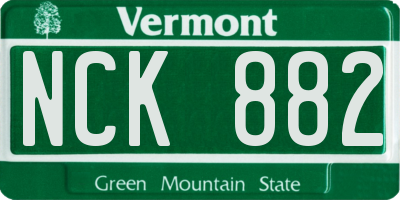 VT license plate NCK882