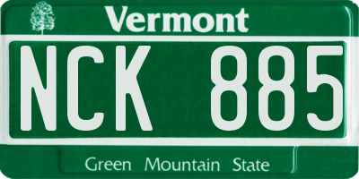 VT license plate NCK885