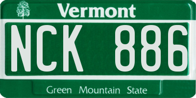 VT license plate NCK886