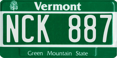 VT license plate NCK887