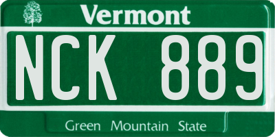 VT license plate NCK889