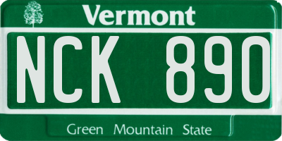 VT license plate NCK890