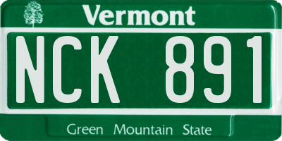 VT license plate NCK891