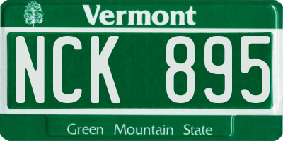 VT license plate NCK895
