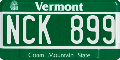VT license plate NCK899