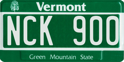 VT license plate NCK900