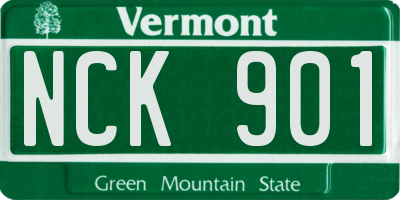 VT license plate NCK901