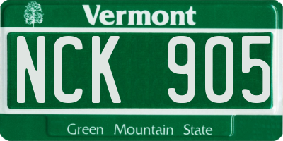 VT license plate NCK905