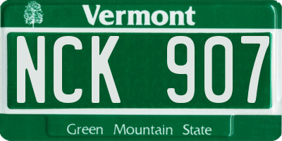 VT license plate NCK907