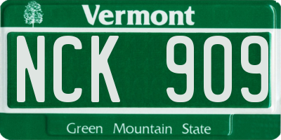 VT license plate NCK909