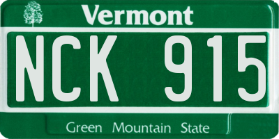 VT license plate NCK915