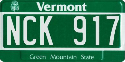 VT license plate NCK917
