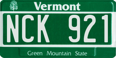 VT license plate NCK921