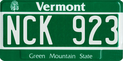 VT license plate NCK923