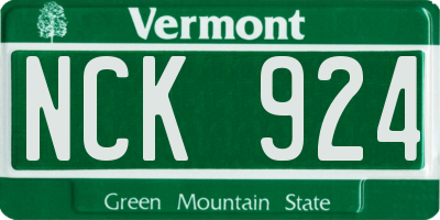 VT license plate NCK924