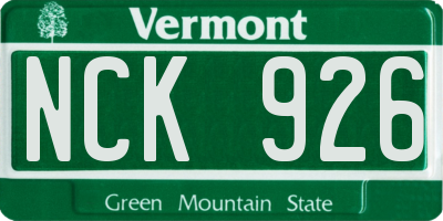 VT license plate NCK926