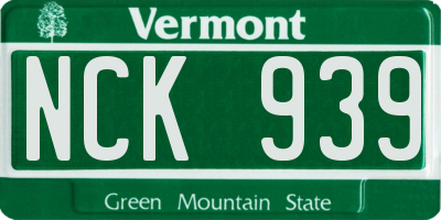 VT license plate NCK939