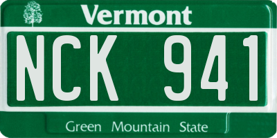 VT license plate NCK941