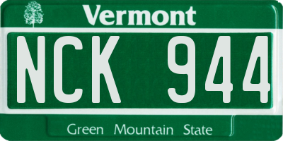 VT license plate NCK944