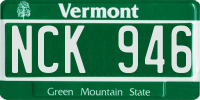 VT license plate NCK946
