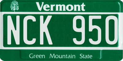VT license plate NCK950