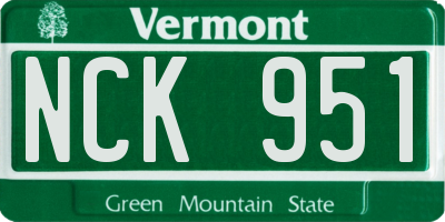 VT license plate NCK951