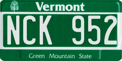 VT license plate NCK952