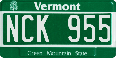 VT license plate NCK955