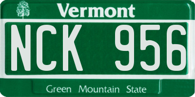 VT license plate NCK956