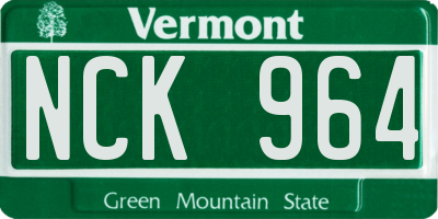 VT license plate NCK964