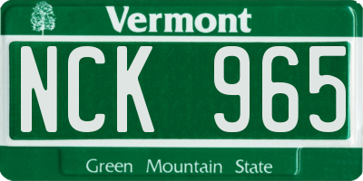 VT license plate NCK965