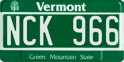 VT license plate NCK966