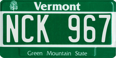 VT license plate NCK967