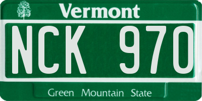 VT license plate NCK970