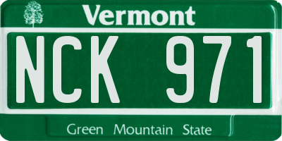 VT license plate NCK971