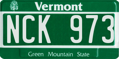 VT license plate NCK973