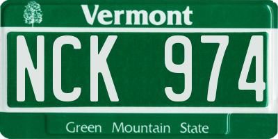 VT license plate NCK974