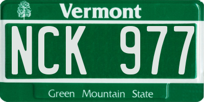 VT license plate NCK977