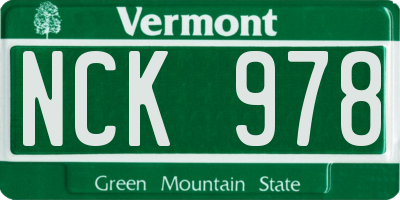 VT license plate NCK978