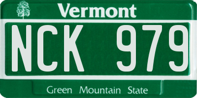 VT license plate NCK979