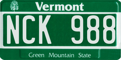 VT license plate NCK988