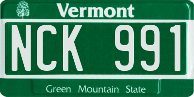 VT license plate NCK991