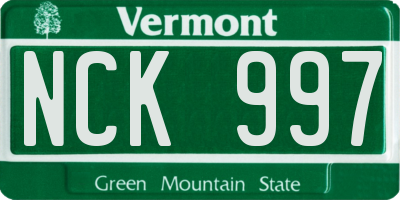 VT license plate NCK997