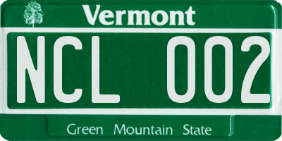 VT license plate NCL002