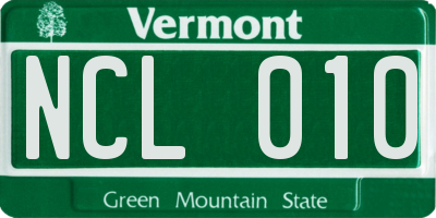 VT license plate NCL010