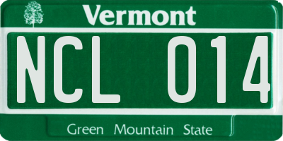 VT license plate NCL014